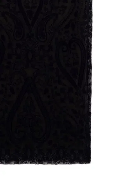 Rochie midi Off-white cu imagine cu model paisley alb
