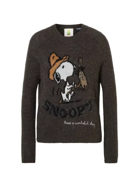 PRINCESS GOES HOLLYWOOD Pulover Snoopy Western Intari maro caramel / maro închis / negru alb
