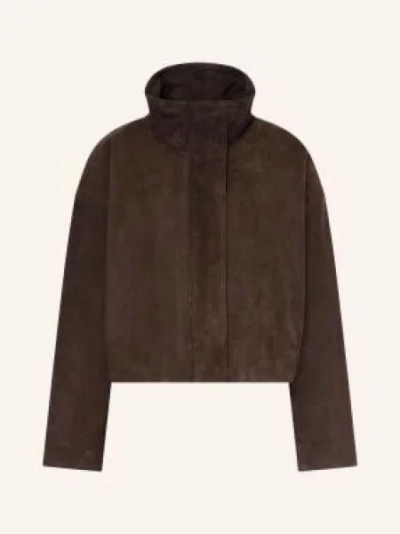 Allsaints Kožená Bunda Ryder tmavě hnědá