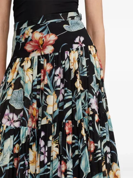 Fustă Ralph Lauren Collection cu model floral cu imagine negru