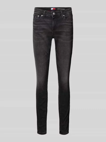 Jeansy o kroju skinny fit z mieszanki bawełny model ‘SOPHIE’ Tommy Jeans czarne