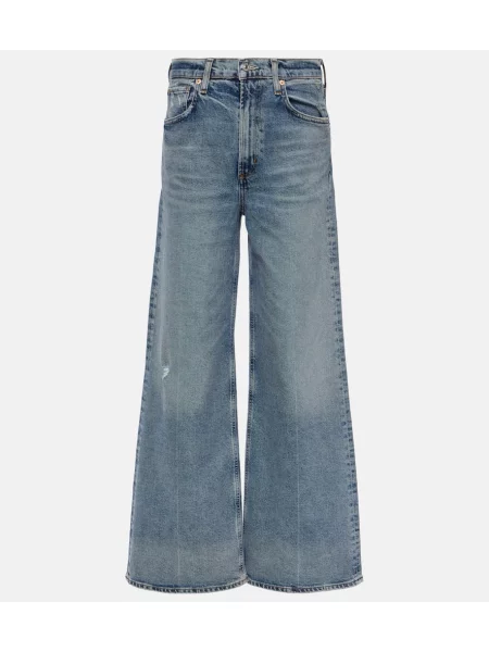 Široke kavbojke Citizens Of Humanity z visokim pasom modra