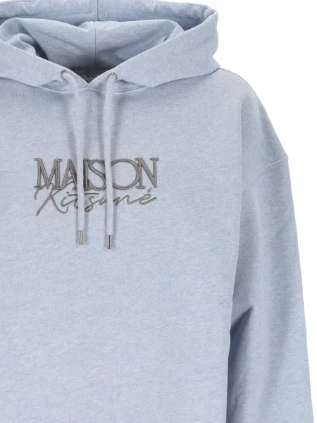 Hanorac cu glugă Maison Kitsune cu broderie albastru