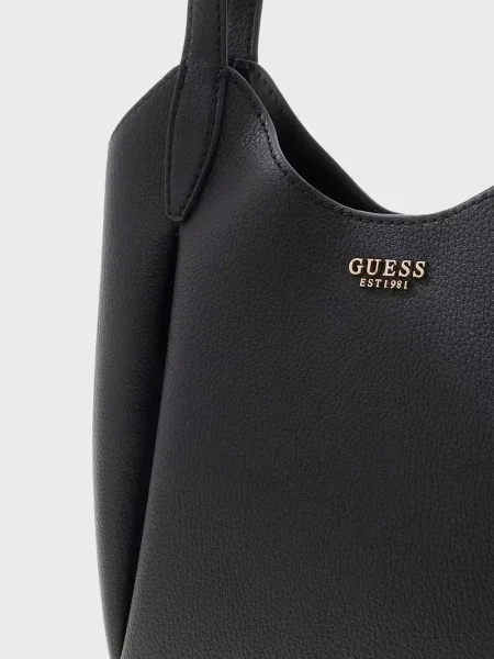 Шкіряна сумка Guess чорна