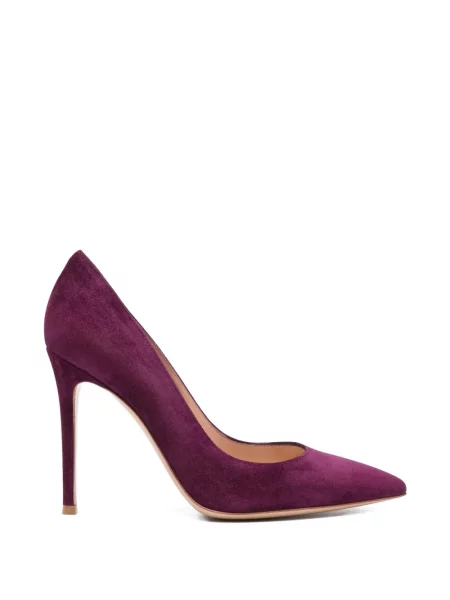 Pantofi cu toc Gianvito Rossi din piele de căprioară violet