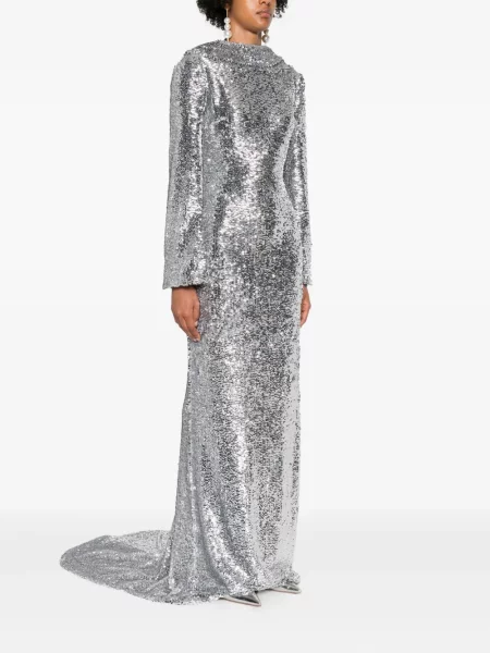 Sukienka wieczorowa Giuseppe Di Morabito garniturowa srebrna