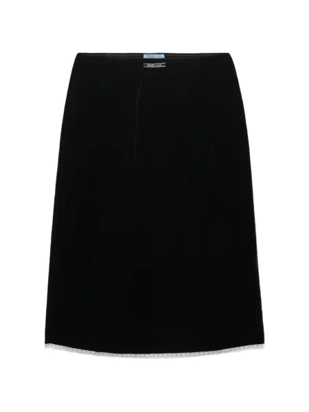 Aksamitna osłona spódnica ołówkowa Prada czarna