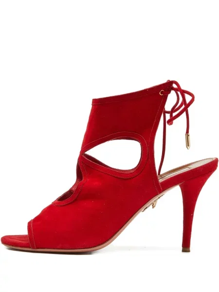 Sandale Aquazzura din piele de căprioară roșu