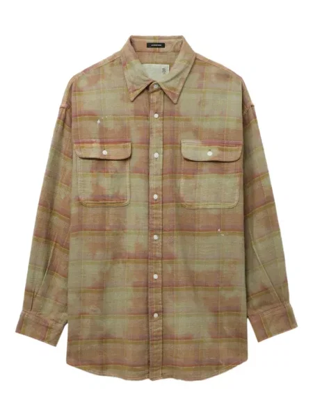 Koszula R13 w kratę zielona