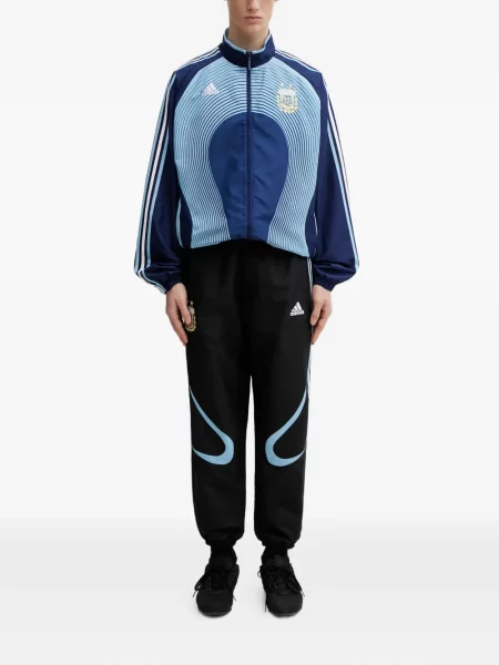 Pantaloni Adidas tricotate cu autograf alergare albastru