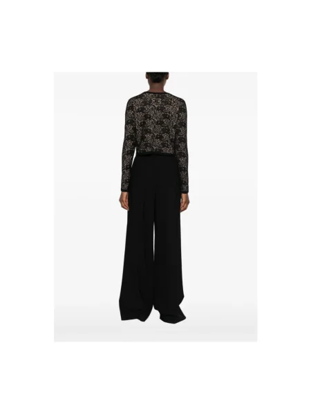 Sweter Elisabetta Franchi skórzany czarny