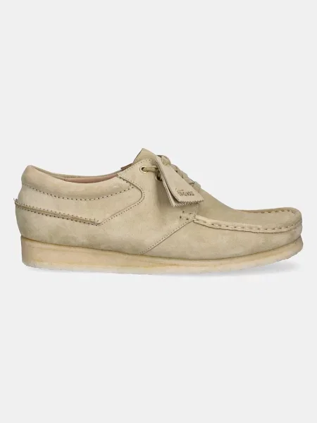 Σουέτ κλειστά παπούτσια Clarks Originals Wallabee Boat μπεζ