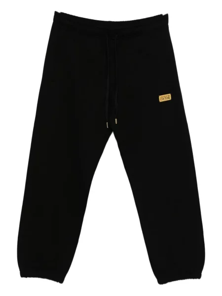 Sportske hlače Versace Jeans Couture s autogramom crna
