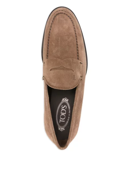 Pantofi loafer Tod's din piele de căprioară maro