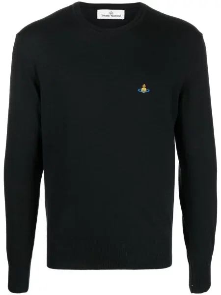 Pulover Vivienne Westwood cu broderie negru