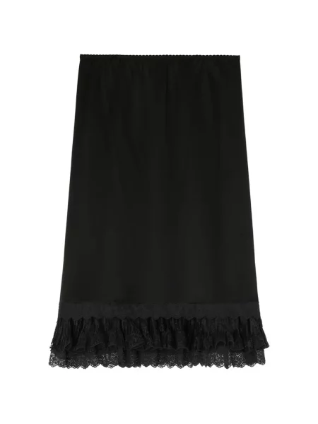 Fustă Ganni din satin cu volane negru