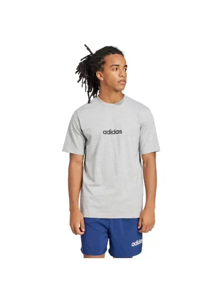 Koszulka z prostego dżerseju adidas Essentials Linear szara