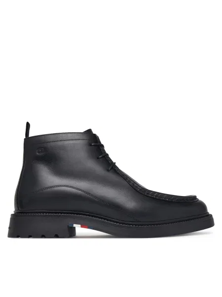 Bakancs Tommy Hilfiger Corporate Casual Lth Moc Chukka fekete
