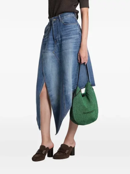 Fustă midi Jw Anderson asimetrică albastru