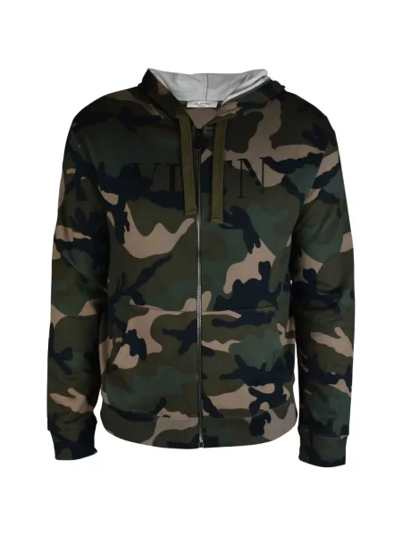 Hanorac cu glugă Valentino Garavani cu model camuflaj verde