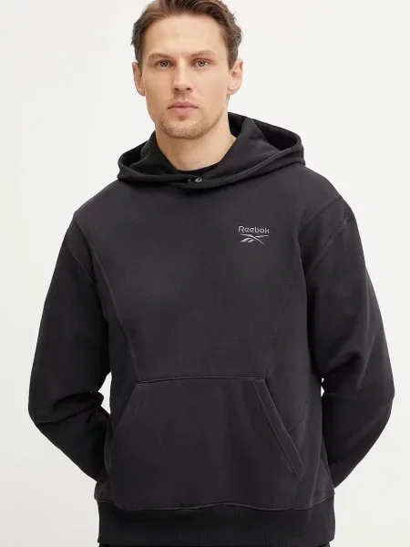 Класически суичър с качулка Reebok Classic с качулка черно