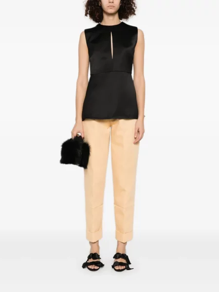 Vestă Jil Sander din satin negru