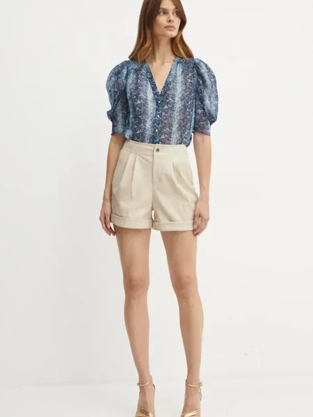 Шорти Morgan SHILOM однотонні висока посадка SHILOM бежевий