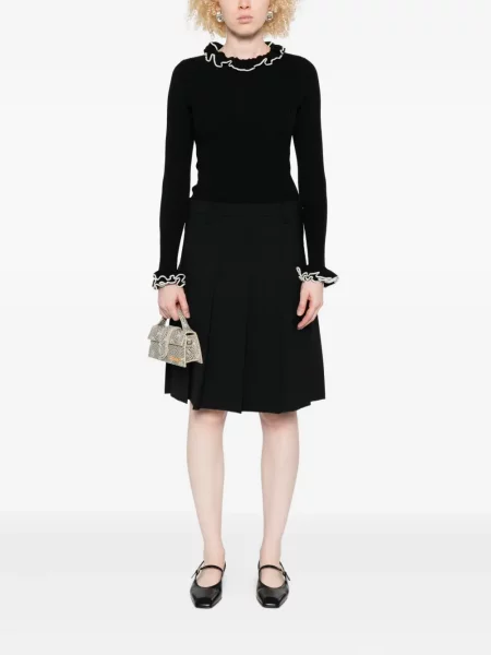 Top Valentino Garavani de lână negru