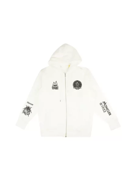 Bluza z kapturem Moncler z logo biała