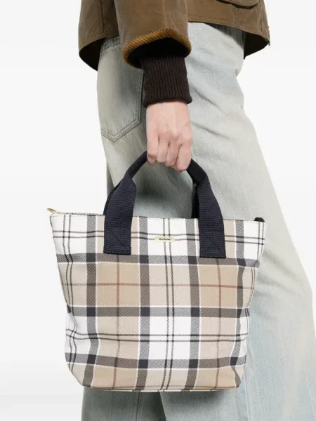 Geantă shopper Barbour alb