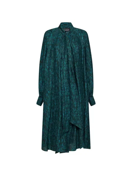Rochie Gianluca Capannolo în carouri cu imagine cu legături verde