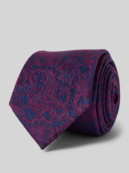 Krawat jedwabny ze wzorem paisley Monti