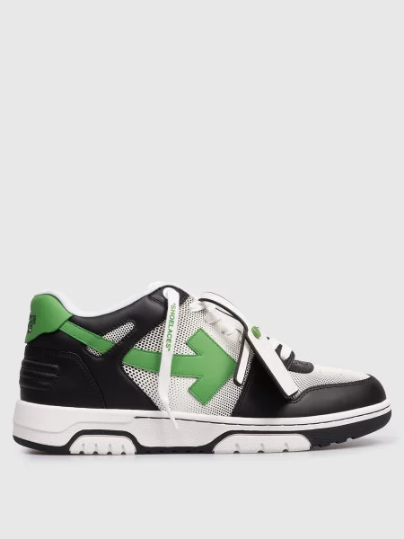 Шкіряні кросівки OUT OF OFFICE з емблемою Off-white зелені