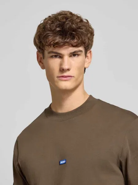 T-shirt o kroju regular fit z czystej bawełny model ‘NIEROS’ Hugo Blue