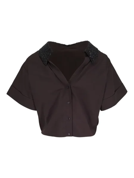 Koszula Twp z koralikami o krotszym kroju brązowa