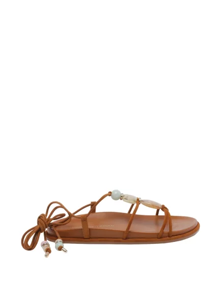 Обвивам сандали Stuart Weitzman мъниста кафяво