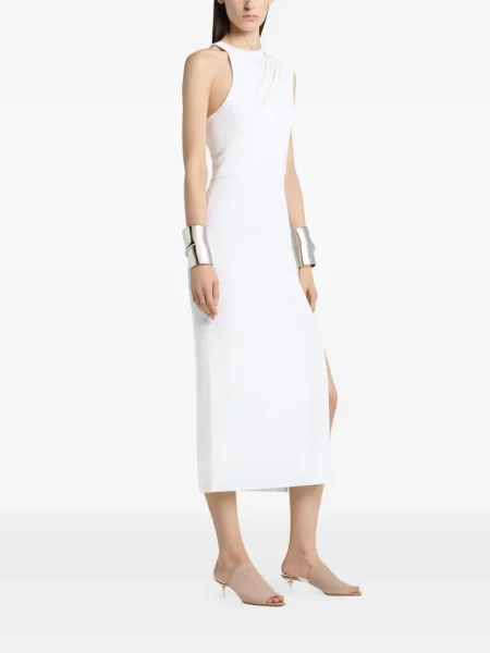 Rochie drapată Courreges asimetric drapat de costum alb