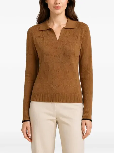 Gulerat tricou polo Retori maro