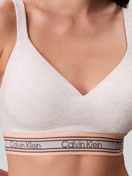 Biustonosz typu bralette z mieszanka bawełny z pasek z logo Calvin Klein Underwear biała