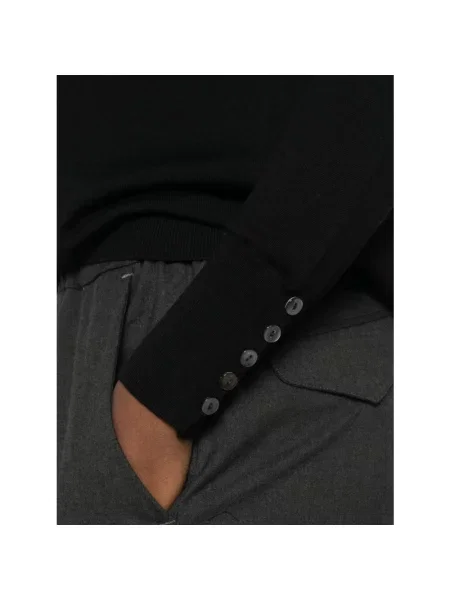 Sweter z golfem Alpha Studio wełniany do golfa czarny