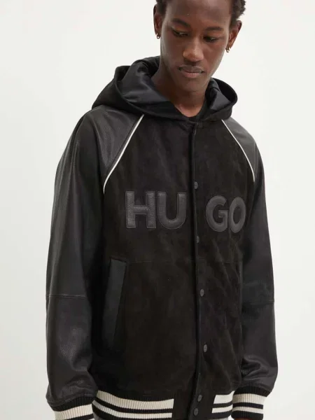 HUGO de piele geacă loder negru