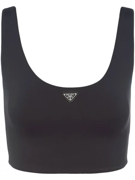 Top Prada din jerseu negru
