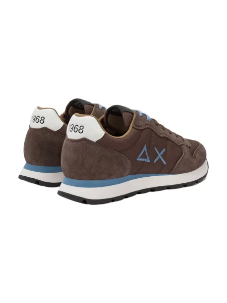 Sneakersy Sun68 z logo brązowe