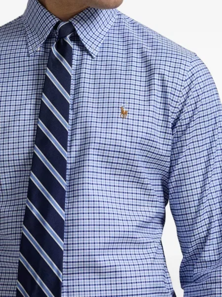 Samt prugasta košulja Polo Ralph Lauren s vezom plava