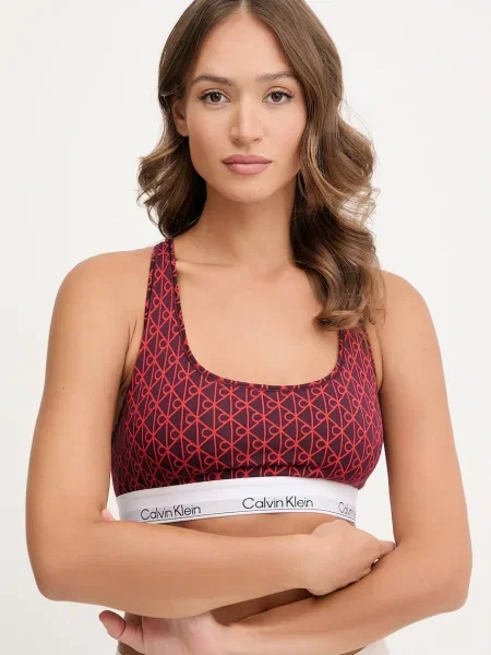 Сутиен Calvin Klein Underwear бордо с изчистен дизайн червено