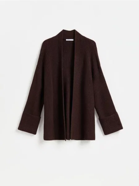 Reserved Cardigan cu umeri căzuți maro