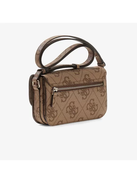 Crossbody kabelka Guess s autogramem béžová