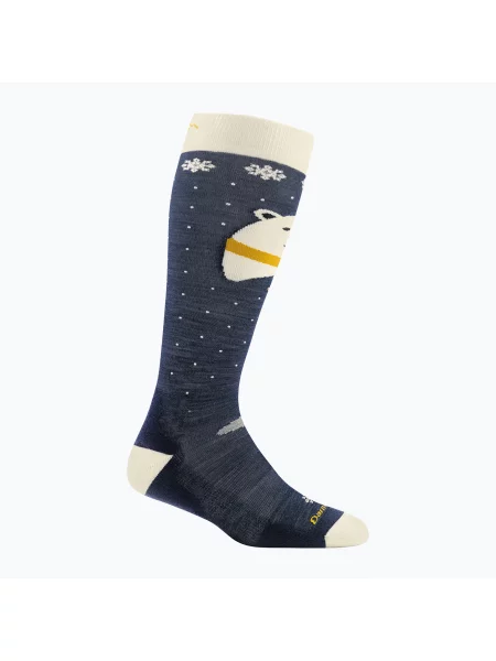 Șosete de schi pentru copii Darn Tough Polar Bear OTC Midweight with Cushion w/ Padded Shin blue albastru