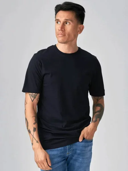 TEESHOPPEN Košile Organic Basic námořnická modř