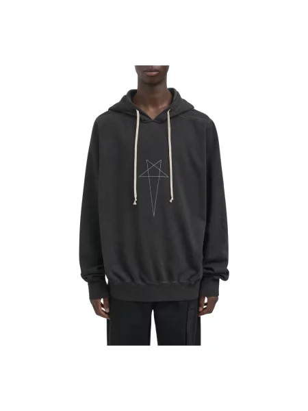 Bluza z kapturem Rick Owens z kapturem czarna
